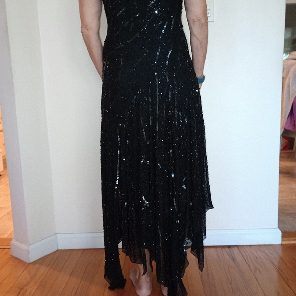 Stenay Black Sequins Gown - Floor Length, Size 8 - One of a Kind Beauty! - Picture 11 of 13